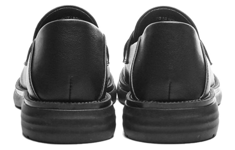 Lookbook EXULL 依思Q 合成皮英倫風軟皮懶人豆豆鞋 3公分 女款 黑色