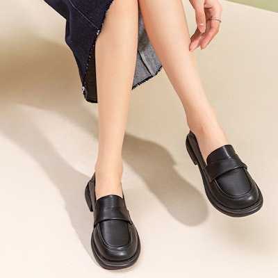 (Women) Exull Qi Synthetic Leather British Soft Loafer 'Black' 7315100760 Shop (Women) Exull Qi Synthetic Leather British Soft Loafer 'Black' 7315100760