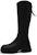 (W) Exull Qi Boot Tinggi Kulit Sintetik +5cm Hujung Bulat Beludru 'Hitam'. 1218808160