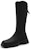 (W) Exull Qi Boot Tinggi Kulit Sintetik +5cm Hujung Bulat Beludru 'Hitam'. 1218808160