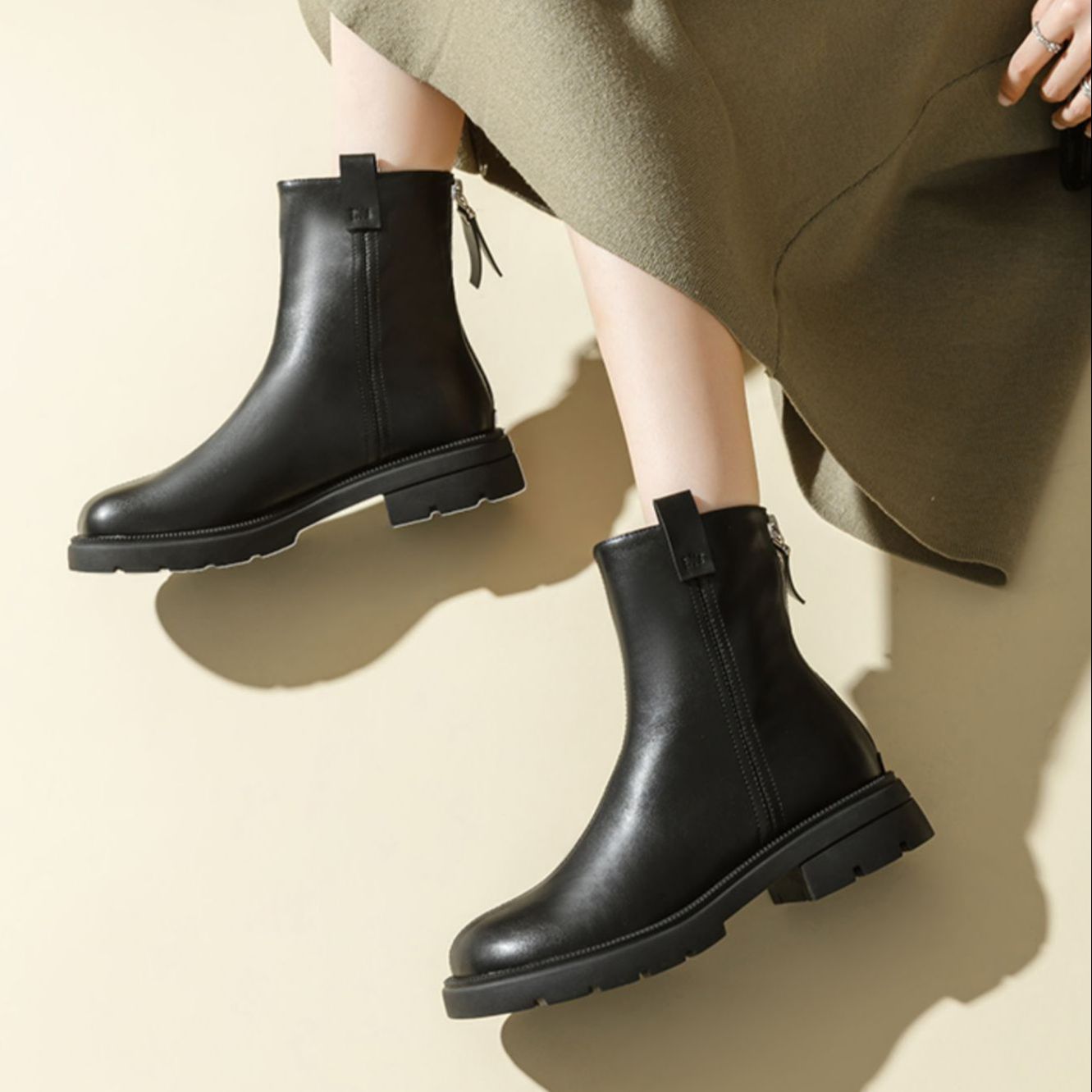 Lookbook (W) (レディース) エクサル ショートブーツ 'ブラックレザー' 7218607260 7218607260