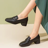 Shop (W) Exull 黑色无带方跟鞋 7315101060