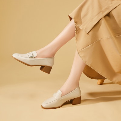 (W) (女性用) EXULL Yi Si Q 4.5cm「ベージュ英国カジュアルチャンキーヒール」1317102671 1317102671 Cheap (W) (女性用) EXULL Yi Si Q 4.5cm「ベージュ英国カジュアルチャンキーヒール」1317102671 1317102671