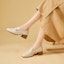 Cheap (Women) EXULL Yi Si Q 4.5cm 'Beige British Casual Chunky Heel' 1317102671