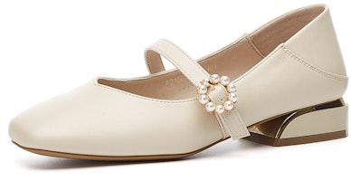 (W) Exull Yi Si Q 'Academy Girl Pearl Buckle' Kasut Perempuan dengan Gesper Mutiara 82150010 Cheap (W) Exull Yi Si Q 'Academy Girl Pearl Buckle' Kasut Perempuan dengan Gesper Mutiara 82150010