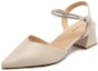 Order (W) Exull Yi Si Q 'Beige Chunky Heel' Tumit Tinggi Bej Bulat 1316300871
