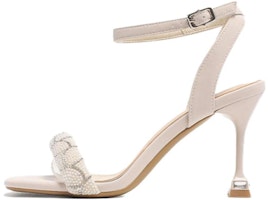 (Women) Exull Yi Si Q 'Beige Open Toe Stiletto Sandals' 1316404871 (Women) Exull Yi Si Q 'Beige Open Toe Stiletto Sandals' 1316404871