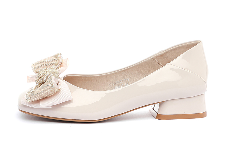 Buy (W) Exull Yi Si Q 'Beige Hak Kotak Paten Toe Persegi dengan Pita' 1215002371