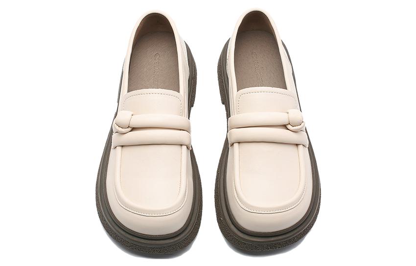 Lookbook EXULL 依思Q 設計感一腳蹬 休閒單鞋 女款 米白色