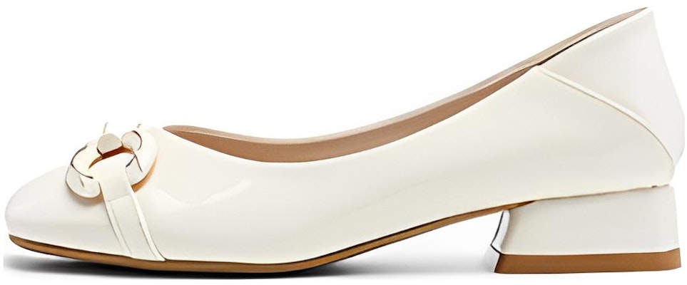 (Women) Exull Yi Si Q 'Beige Square Toe Slip-On High Heels' 7315002371 Buy (Women) Exull Yi Si Q 'Beige Square Toe Slip-On High Heels' 7315002371