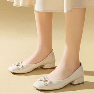 (Women) Exull Yi Si Q 'Beige Square Toe Slip-On High Heels' 7315002371 Shop (Women) Exull Yi Si Q 'Beige Square Toe Slip-On High Heels' 7315002371