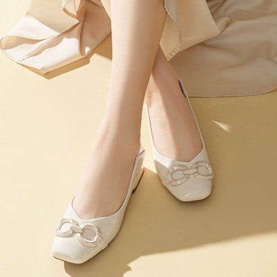 (Women) Exull Yi Si Q 'Beige Square Toe Slip-On High Heels' 7315002371 Purchase (Women) Exull Yi Si Q 'Beige Square Toe Slip-On High Heels' 7315002371