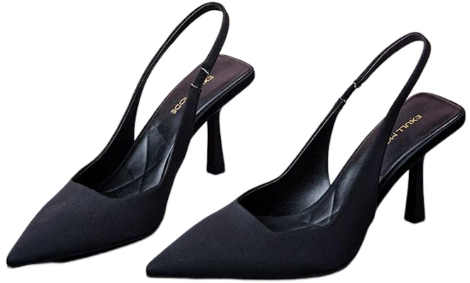 (W) (女性用) エクスル イー シー キュー '黒 編み ポインテッドトゥ ハイヒール 8cm' 1216302060 1216302060 Shop (W) (女性用) エクスル イー シー キュー '黒 編み ポインテッドトゥ ハイヒール 8cm' 1216302060 1216302060