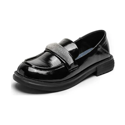 (W) Exull Yi Si Q 'Black Patent Leather Fashion Slip-On'