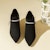 (W) EXULL Yi Si Q 'Stiletto Bertumit Runcing Kulit Hitam' 1315103560