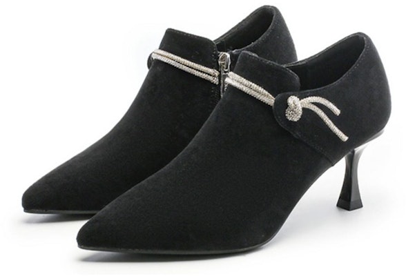 (Women) EXULL Yi Si Q 'Black Suede Pointed Toe Stiletto' 1315103560 Order (Women) EXULL Yi Si Q 'Black Suede Pointed Toe Stiletto' 1315103560
