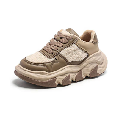 (W) Exull Yi Si Q 'Coffee Round Toe Chunky Dad Shoes'