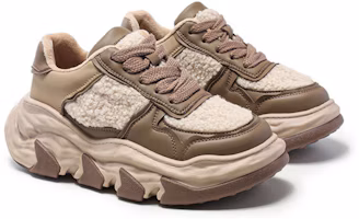 Order (W) Exull Yi Si Q 'Zapatos Chunky de Papá Punta Redonda Café' 7218110191