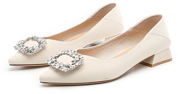 (Women) Exull Yi Si Q 'French Rhinestone Square Buckle Chunky Heel' 7315000460 Shop (Women) Exull Yi Si Q 'French Rhinestone Square Buckle Chunky Heel' 7315000460