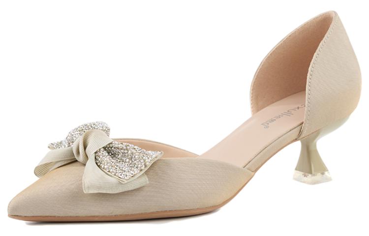 (Women) Exull Yi Si Q 'Green Bowtie Pointed High Heels' 1216702840