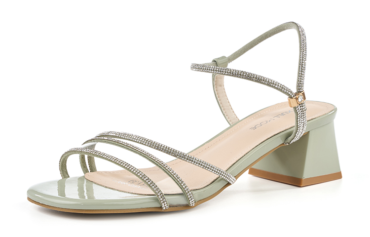 Lookbook (W) EXULL Yi Si Q 'Tumit Blok Tali Permata Hijau' 1216400240