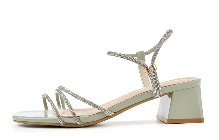 Shop (W) EXULL Yi Si Q 'Tumit Blok Tali Permata Hijau' 1216400240