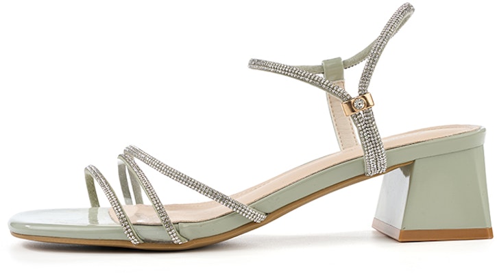 (W) (レディース) EXULL Yi Si Q『グリーン宝石ストラップブロックヒール』1216400240 1216400240 Shop (W) (レディース) EXULL Yi Si Q『グリーン宝石ストラップブロックヒール』1216400240 1216400240