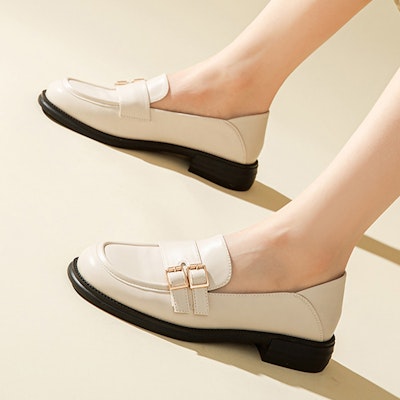 (W) Exull Yi Si Q 'Sepatu Flat Kasual Gaya Inggris Gading' 1315101671 Shop (W) Exull Yi Si Q 'Sepatu Flat Kasual Gaya Inggris Gading' 1315101671