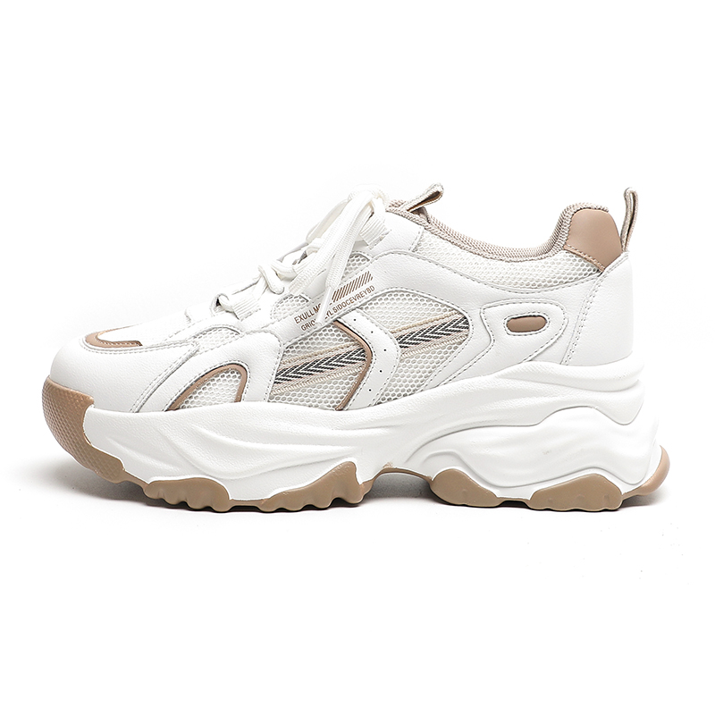 (Women) Exull Yi Si Q 'Khaki Mesh Chunky Dad Sneakers' 1317700382