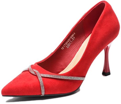 (W) Exull Yi Si Q 'Sepatu Stiletto Mutiara Merah' 1217004510 Buy (W) Exull Yi Si Q 'Sepatu Stiletto Mutiara Merah' 1217004510