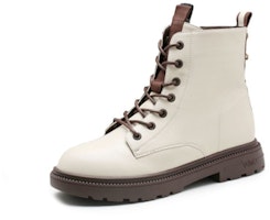 (Women) Exull Yi Si Q Boots 'Beige Chunky Heel Martens' 1218619871 (Women) Exull Yi Si Q Boots 'Beige Chunky Heel Martens' 1218619871