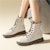 (W) Exull Yi Si Q Boots 'Beige Chunky Heel Martens' Kasut Boot Beige Tumit Tebal 1218619871