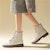 (W) Exull Yi Si Q Boots 'Beige Chunky Heel Martens' Kasut Boot Beige Tumit Tebal 1218619871