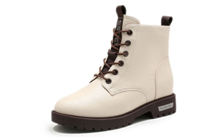 Order (W) エクサル イーシー キュー 厚底レースアップブーツ (白) 1218608371