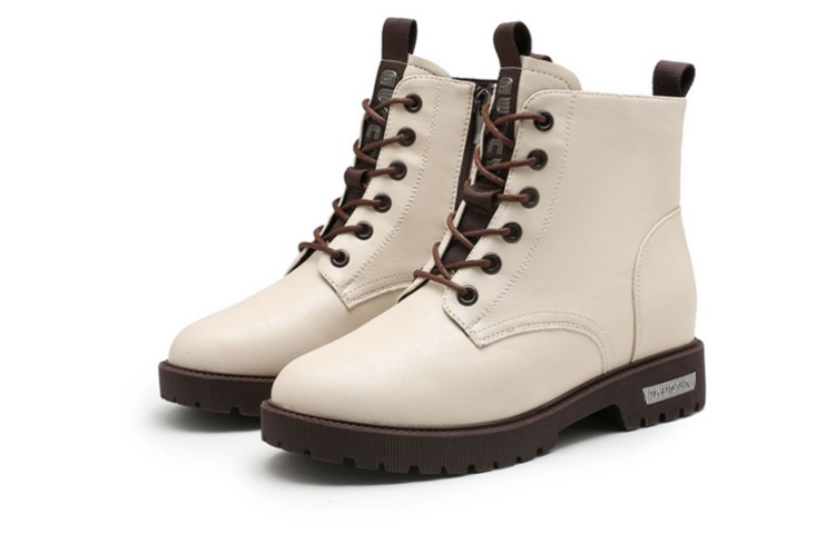 Lookbook (W) エクサル イーシー キュー 厚底レースアップブーツ (白) 1218608371