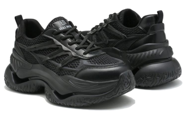 Shop EXULL 依思Q 織物厚底運動休閒老爹鞋 女款 黑色