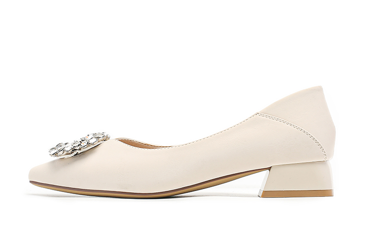 (W) EXULL Yi Si Q High Heels 'Rhinestone Pointed-Toe Beige'