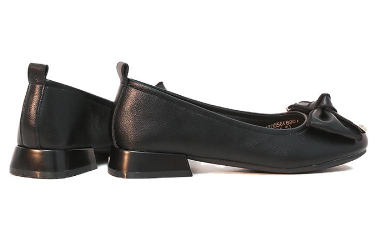 Lookbook (Women) Exull Yi Si Q Leather Casual Shoes 'Black Simple Comfort' 12I7005660