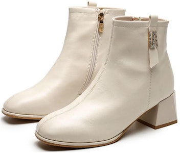 (W) 엑설 이시크 가죽 컴포트 청키 앵클부츠 (베이지) 1218602271 Order (W) 엑설 이시크 가죽 컴포트 청키 앵클부츠 (베이지) 1218602271