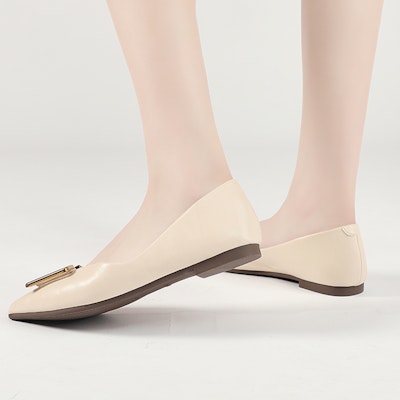 (Women) Exull Yi Si Q Leather Comfort Soft Sole Pointed Toe 'Off-White' 1215005071 Order (Women) Exull Yi Si Q Leather Comfort Soft Sole Pointed Toe 'Off-White' 1215005071