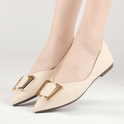 (Women) Exull Yi Si Q Leather Comfort Soft Sole Pointed Toe 'Off-White' 1215005071 Shop (Women) Exull Yi Si Q Leather Comfort Soft Sole Pointed Toe 'Off-White' 1215005071