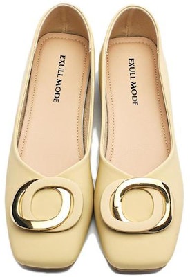 EXULL 依思Q 皮革時尚簡約休閒單鞋 2.3公分 女款 黃色 Lookbook EXULL 依思Q 皮革時尚簡約休閒單鞋 2.3公分 女款 黃色