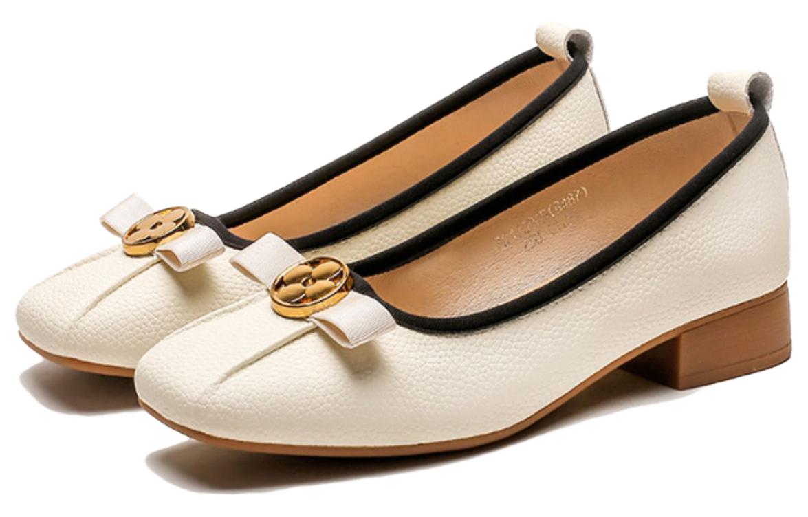 Order (W) Exull Yi Si Q Sepatu Datar Kulit 'Beige' 72I7006571