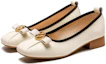 Order (W) Exull Yi Si Q Sepatu Datar Kulit 'Beige' 72I7006571