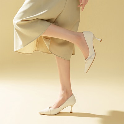 (Women) EXULL Yi Si Q Leather High Heels 'Simplified Fashion Beige' 1315008171 4