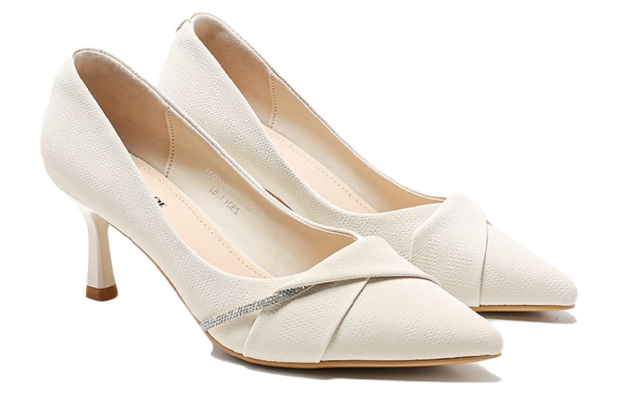 Order (W) EXULL Yi Si Q 皮革高跟鞋 '简约时尚米色' 1315008171