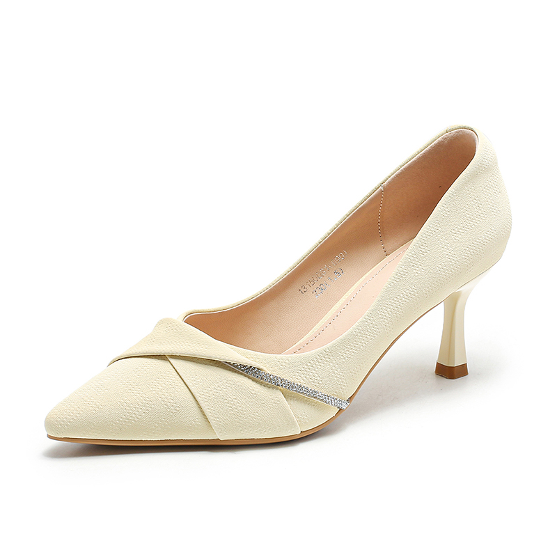 Cheap (W) EXULL Yi Si Q 皮革高跟鞋 '简约时尚米色' 1315008171