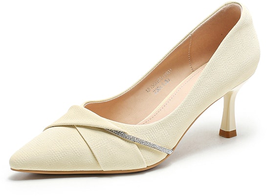 (Women) EXULL Yi Si Q Leather High Heels 'Simplified Fashion Beige' 1315008171 Cheap (Women) EXULL Yi Si Q Leather High Heels 'Simplified Fashion Beige' 1315008171
