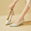 Lookbook (Women) EXULL Yi Si Q Leather Kitten Heels 4.5cm 'French Low Cut Elegant Bridesmaid' 73170017