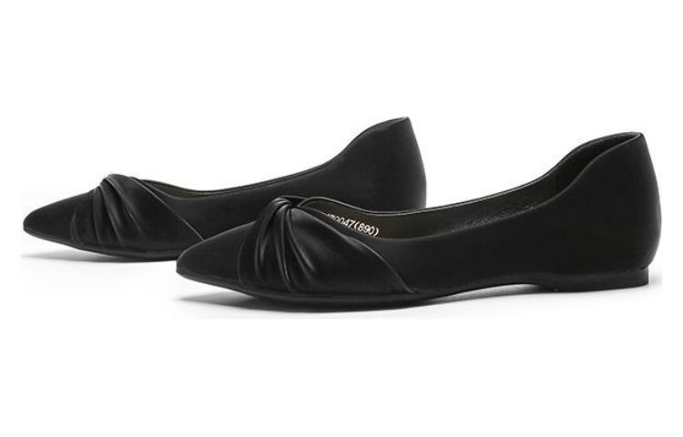 (W) Exull Yi Si Q Leather Pointed Toe Flats 'Black Casual' 圖 2